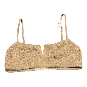 NWT Show Off by Aerie Textured Lace Bralette in Beige Adjustable Trendy M